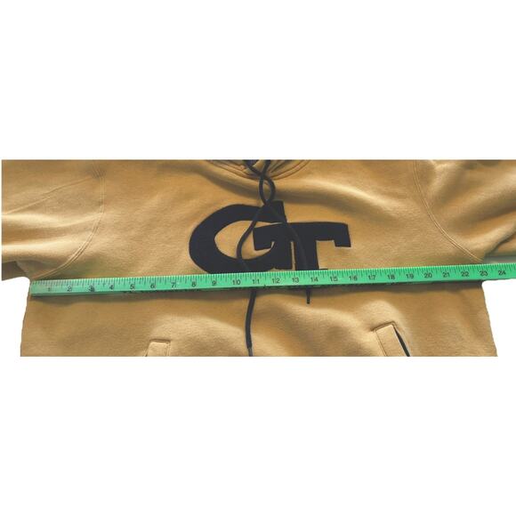 Vintage Gold Georgia Tech Yellow Jacket Logo Hoodie Sweatshirt Medium Read - Picture 3 of 7